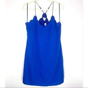 J. Crew Royal Blue Sleeveless Scallop Neckline Dress, NWT, 10